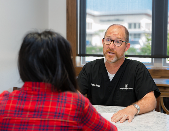 Woman at a consultation with her dentist